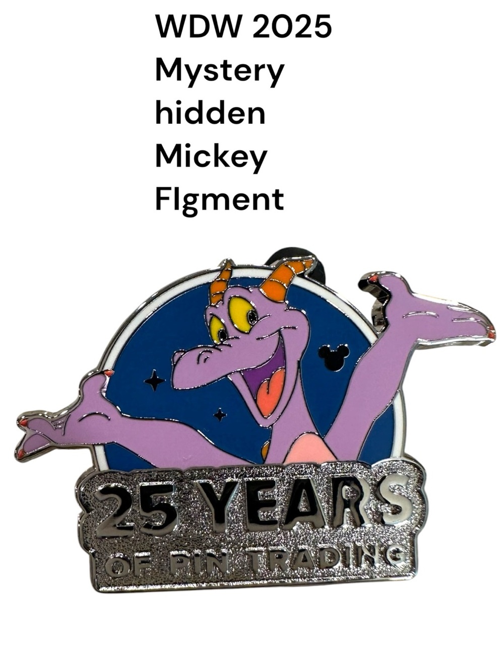Disney WDW Hidden Mickey Figment chaser Enamel Pin authentic